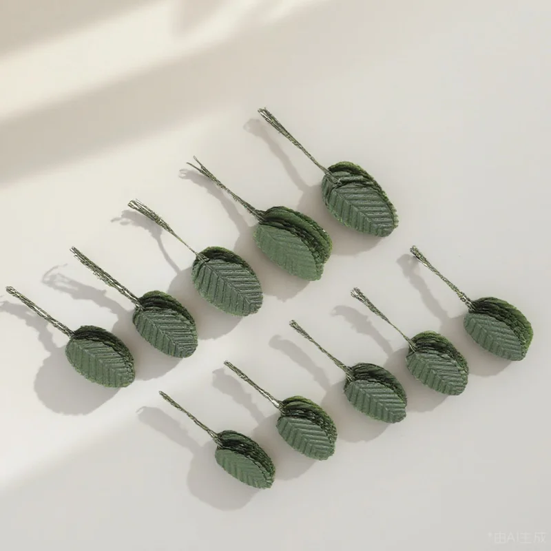 

200pcs Artificial Leaves Lifelike Greenery For Home Party Store Decoration Flower Arrangement Accessories Dark Green