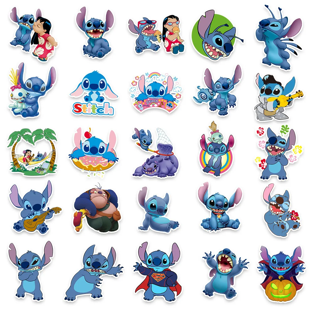 10/30/50PCS Disney Mignon Dessin Animé Lilo & Stitch Autocollants Cahier Album Téléphone Ordinateur Portable Bagages Graffiti Autocollant Jouet D'enfant