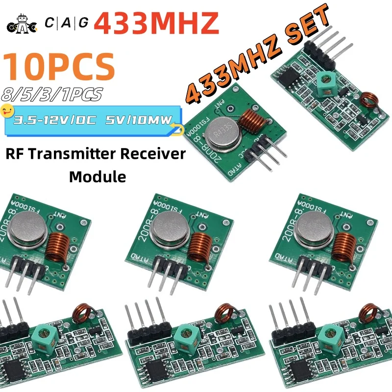 

433MHz RF Transmitter Receiver Module Wireless Remote Module for Arduino 3.5-12V/DC5V Smart Electronics Module for Arduino