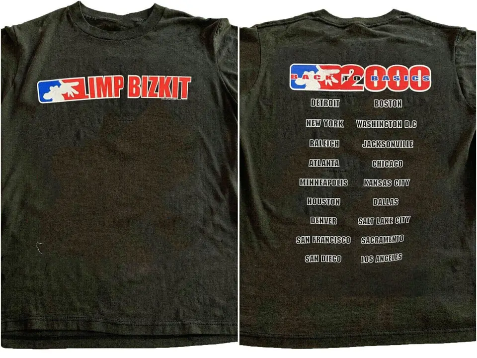 Limp Bizkit Tour 2000 Black Short Sleeve Cotton T-Shirt Unisex S