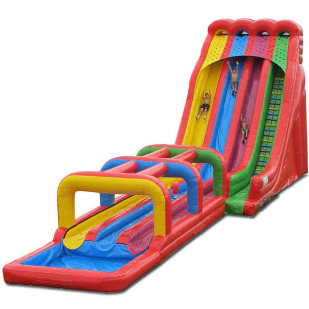 

Огромная надувная горка Rainbow Water Slide размером 26 футов, тройная горка Lindy Surf N для взрослых и детей