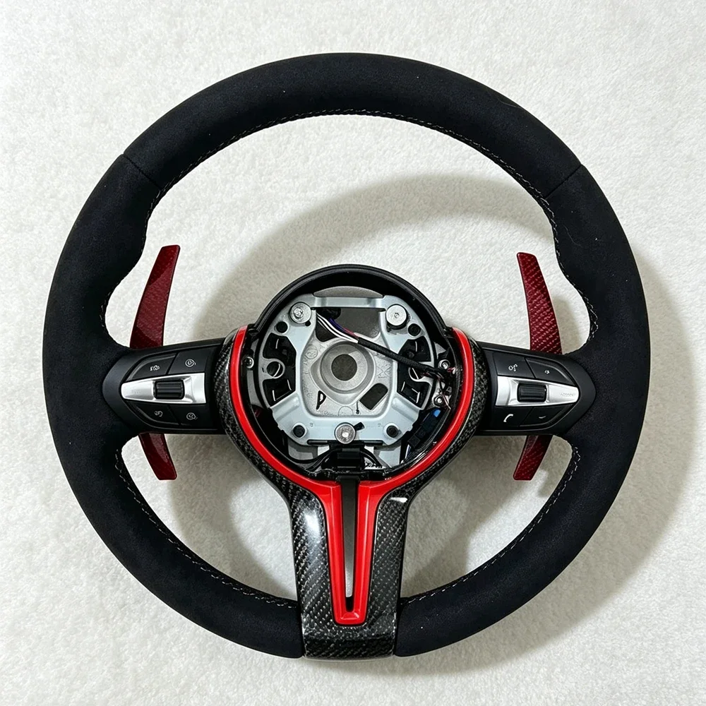 Car Accessories Custom Suede Steering Wheel For BMW F80 M3 M4 F82 F85 F90 X5 F15 F10 F20 F22 F30 F31 M2 F87 M3 E70 E90