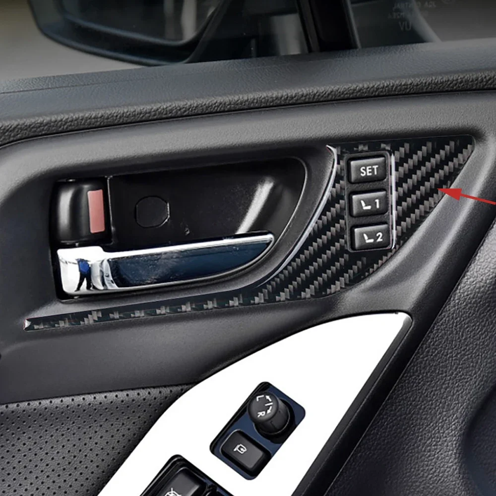 1 Pair 3*3 3K Twill Real Carbon Fiber Dry Carbon Interior Door Handle Trim for Subaru Forester IV 4TH Generation SJ 2013 - 2017