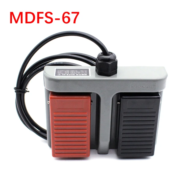 Duży przełącznik nożny MDFS-67, podwójny, z interfejsem USB, przewodem 2-metrowym i samoresetowaniem, 1 sztuka, 10A/220V AC.