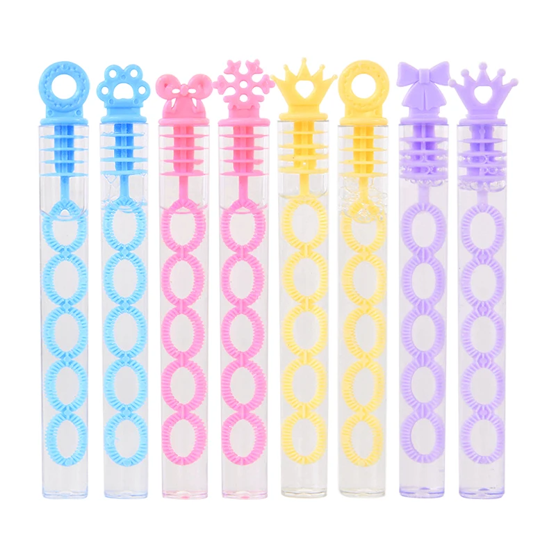 

Mini Colorful Bubble Tube Crown Bow Snowflake Including Soap Water Wedding Guest Gift Birthday Party Decor Baby Shower Toy Favor