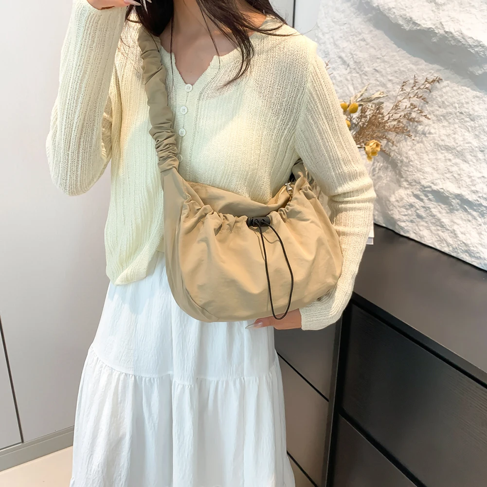 المرأة مطوي حقيبة كروسبودي حزام قابل للتعديل الرباط حقيبة حقيبة سعة كبيرة سحابة الرباط المتشرد حقيبة الإناث اليومية حقيبة #3