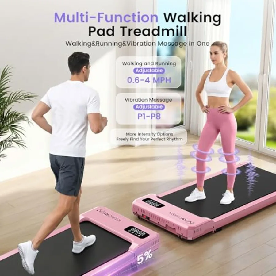 Under desk treadmill for home and office use compact portable walking pad with 2.5HP motor black finish incline adjustment and