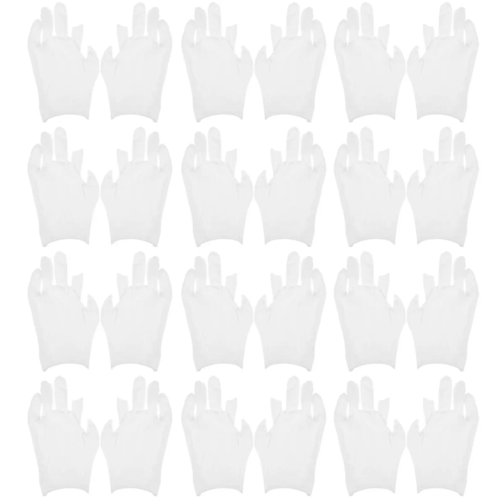

12Pairs Fingerless Cotton Gloves Practical Comfortable for Dry Hands Work Use White Moisturizing Overnight Gloves