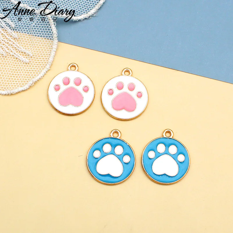 20 Pcs/lot Fashion Cute Cat's Paws Pendant Making Accessories Charms For Women, Earrings/Necklace Handmade DIY Jewelry Wholesale