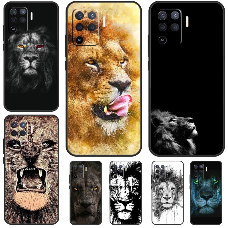 Ferocious Lion For OPPO A58 A78 A98 A17 A57 A77 A16 A76 A96 A74 A94 A5 A9 A15 A52 A72 A93 A53 A54S Case