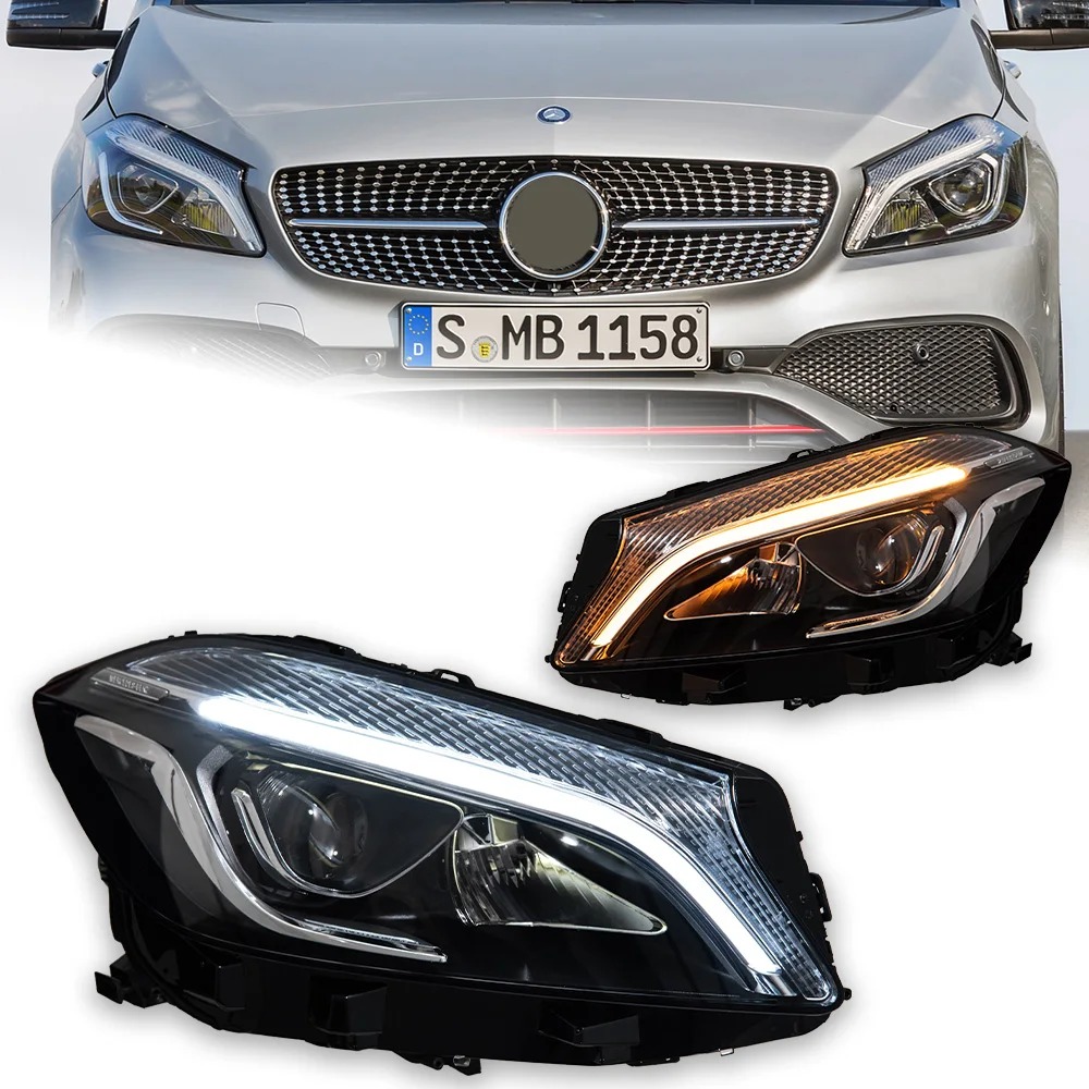 

Автостайлинг, головная лампа для W176, фары 2013-2018 A200, светодиодная фара A180 DRL, сигнал, светодиодный проектор, объектив, автомобильные аксессуары