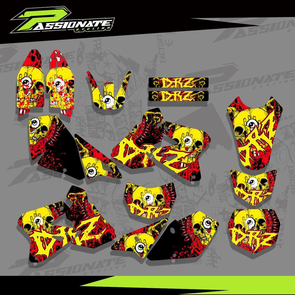 New TEAM GRAPHICS BACKGROUNDS DECALS Stickers For Suzuki DRZ400 DRZ 400 2000-2012 2011 2010 2009 2008 2007 Motocycle Decoration