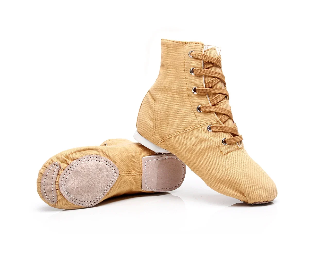 Cheap New Soft Canvas Men Women Sports Jazz Dance Shoes Lace Up Dancing Boots Blue Red Black Camel Green White Sneakers