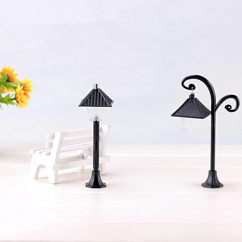 1/12 Dollhouse Park Street Lamp Bench Model Dollhouse Mini Street Light Ornaments Dolls House Christmas Decor Accessories