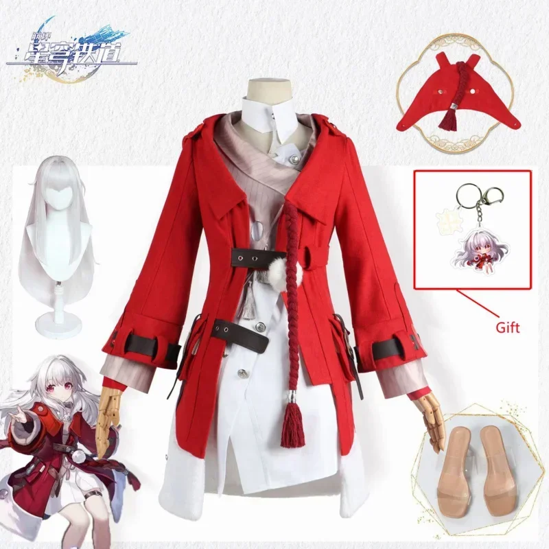 

New 2024 Honkai:Star Rail Clara Cosplay Costume Lovely Red Uniform Dress Game Suit Halloween Carnival Party Outfit Women