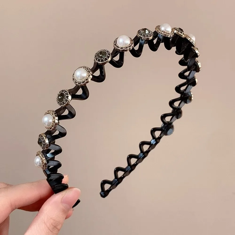 

Элегантная женская повязка для волос с цирконами, стразами, жемчугом и цветами, с зубчиками, для легкого плетения кос и укладки волос