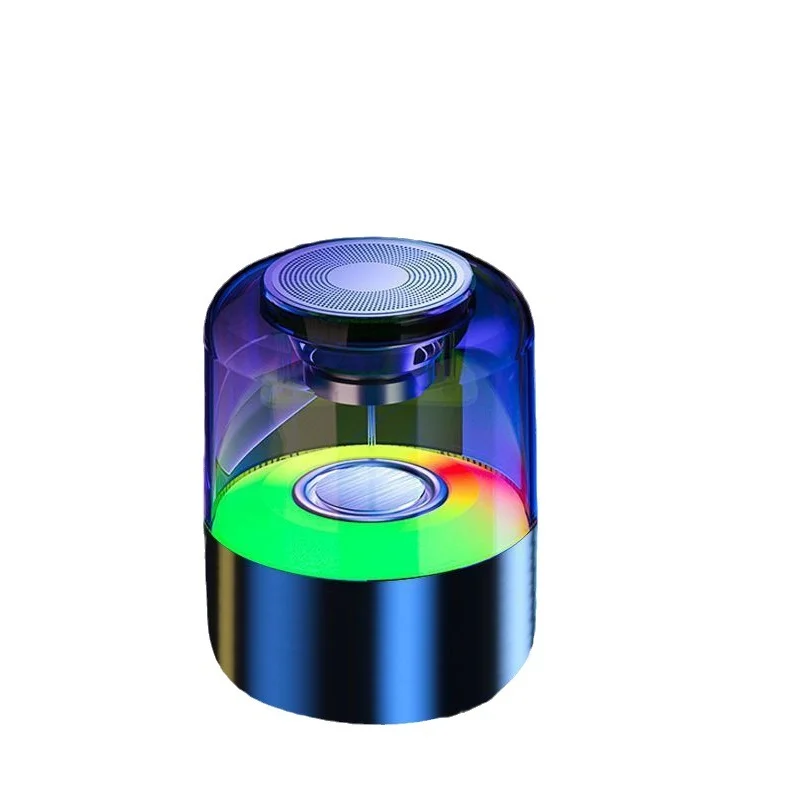 

Intelligent Voice Wireless Bluetooth Speaker Glass Transparent Small Speaker Subwoofer Large Volume Atmosphere Light