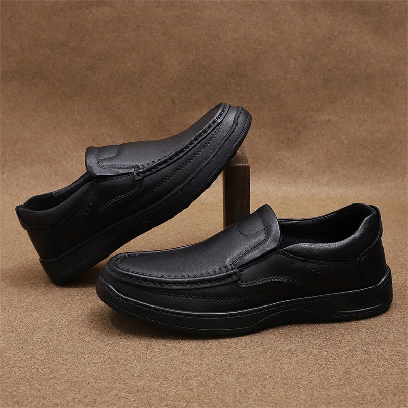 High Quality Men's Business Soft Leather Shoes Casual Top Layer Cowhide Men Dress Shoes Autumn Anti Slip Platform Shoes for Men
