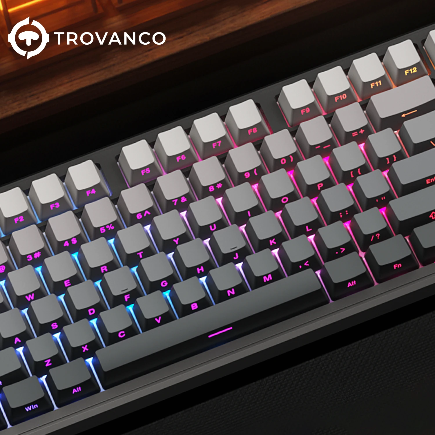 133 مفتاحًا متدرجًا أغطية مفاتيح جانبية مطبوعة PBT لقطة مزدوجة تلميع من خلال ملف تعريف OEM لمفاتيح MX أغطية مفاتيح لوحة مفاتيح الألعاب