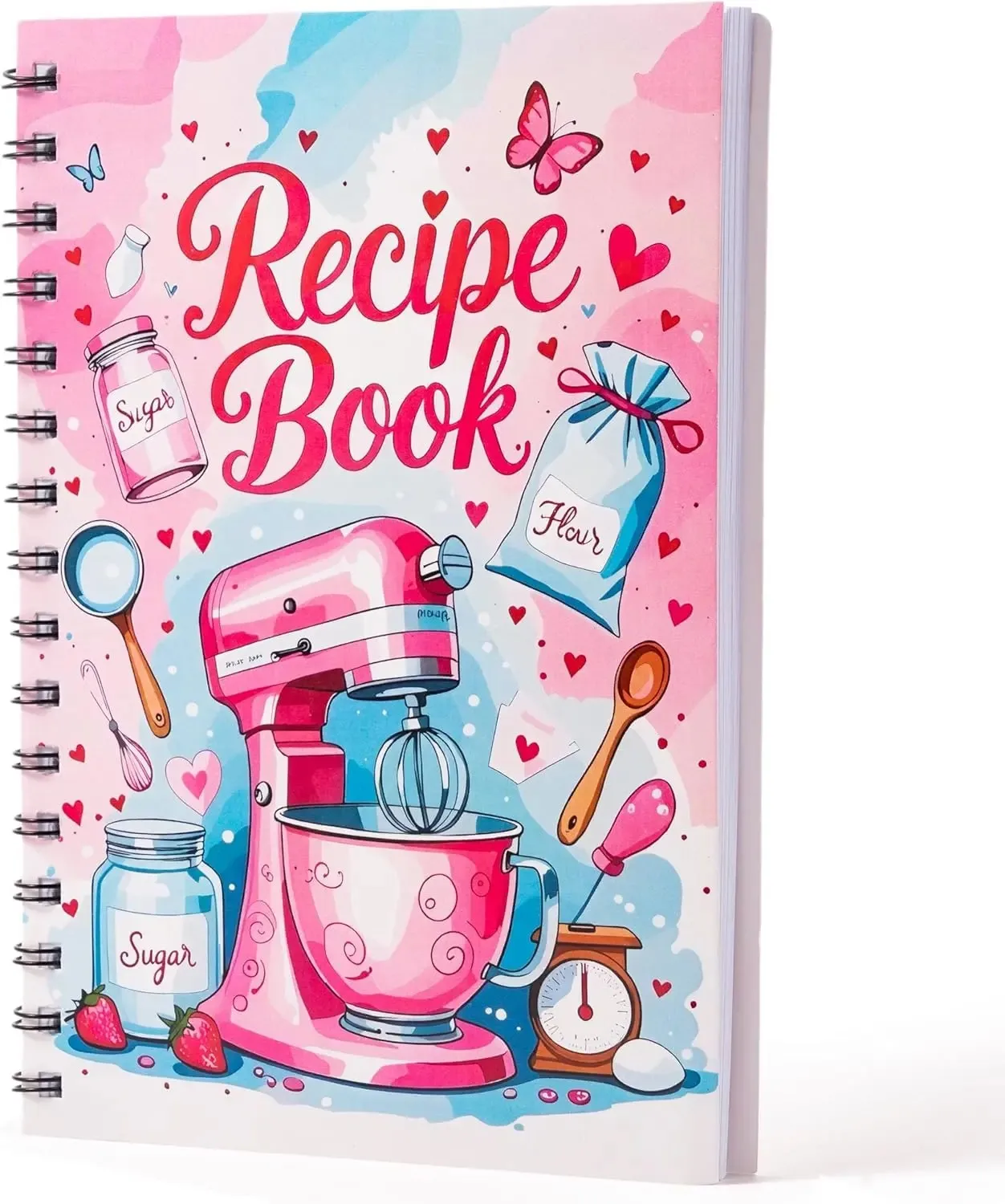 Cuaderno de Recetas en Blanco, Cuaderno Espiral, Mi Diario de Cocina, 100 Páginas, Planificador de Cocina DIY, Herramientas de Cocina, Regalo para Mamá, Mujeres