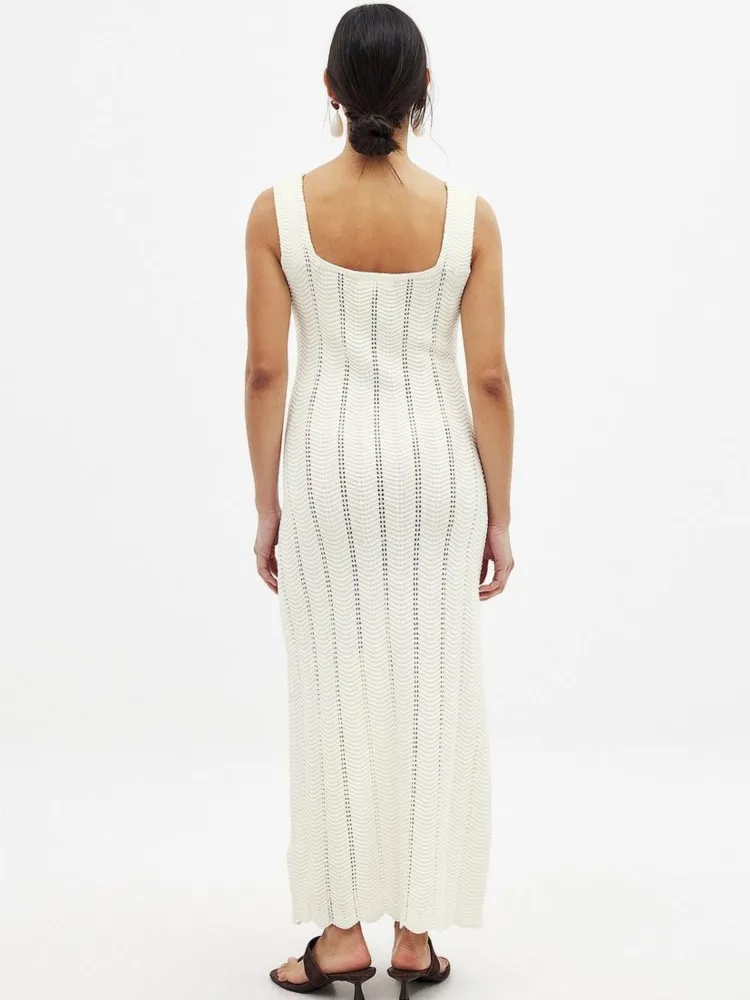 Robe longue en résille pour femmes, Sexy, arc-en-ciel, ajourée, moulante, sans Bikini, robe de vacances, vêtements de plage, été, 2026