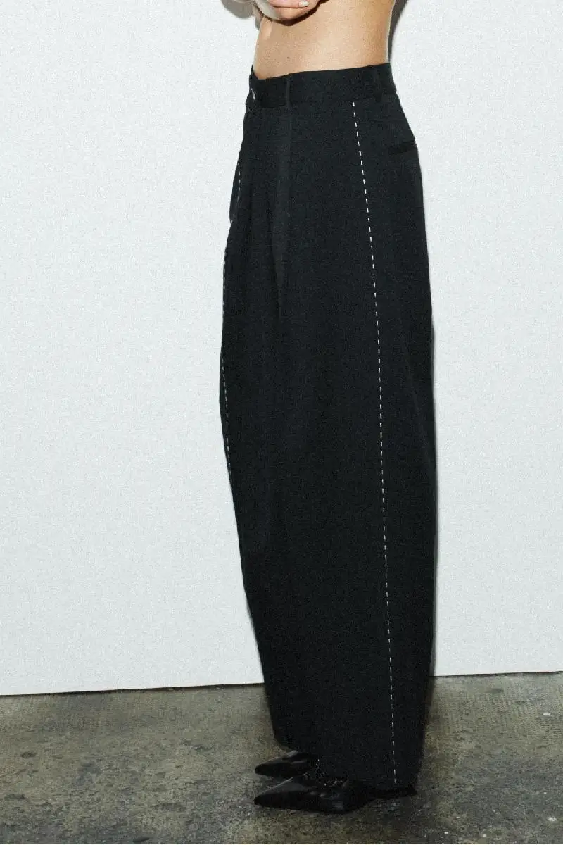 Loose Women's Blazer Pant Suits Lapel Doube-Breasted Top Straight Pants Lady Set 2025 Autumn New 2 Pieces Set Women