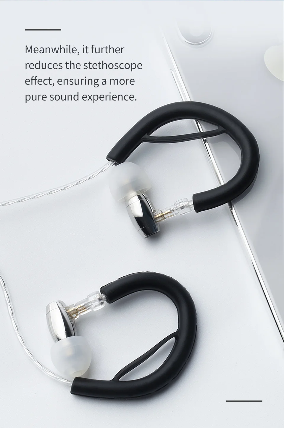 KBEAR Silikon Ohrbügel Verdrahtet Ohrhörer HIFI Kopfhörer Zubehör Headset Hände-freies Eartips Ohrstöpsel KBEAR Aurora TRI I3 Pro IEMs – Detail 2