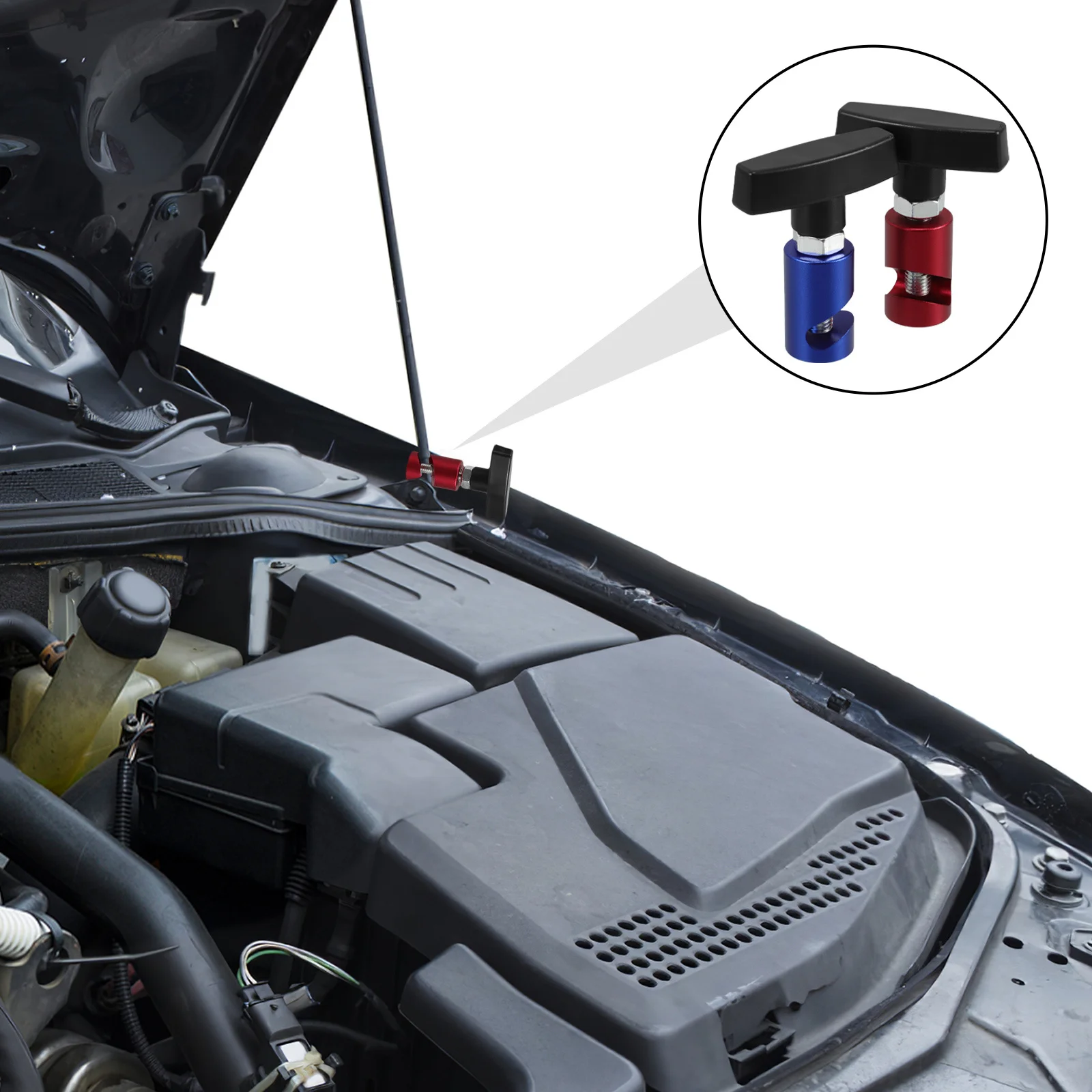 

2Pcs Engine Hood Lift Support Clamp Metal Car Hood Holder for Secure Trunk Gas Strut Fixing Easy Installation Tool for Various