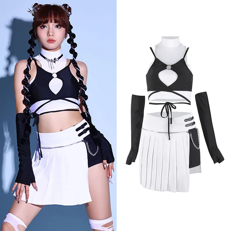 2024 New Cheerleading Costume Women's Team Dancing Set Jazz Dance Wear Korean Dance Kpop Singing Performance Clothing XH1556