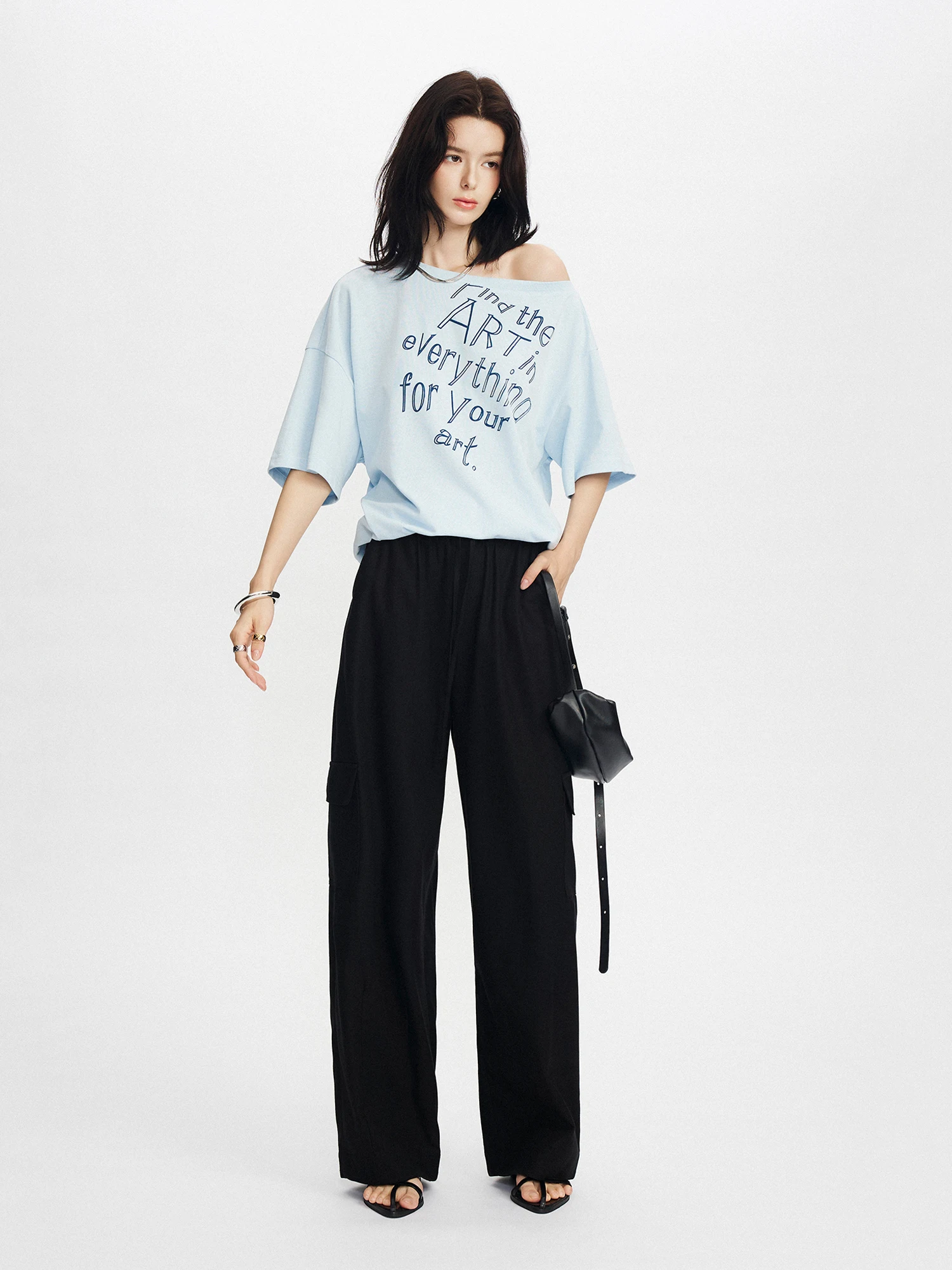 

Женские повседневные брюки CLMX прямого кроя с широкими штанинами, однотонные, из смесового лиоцелла и хлопка с бамбуковой текстурой, с карманами