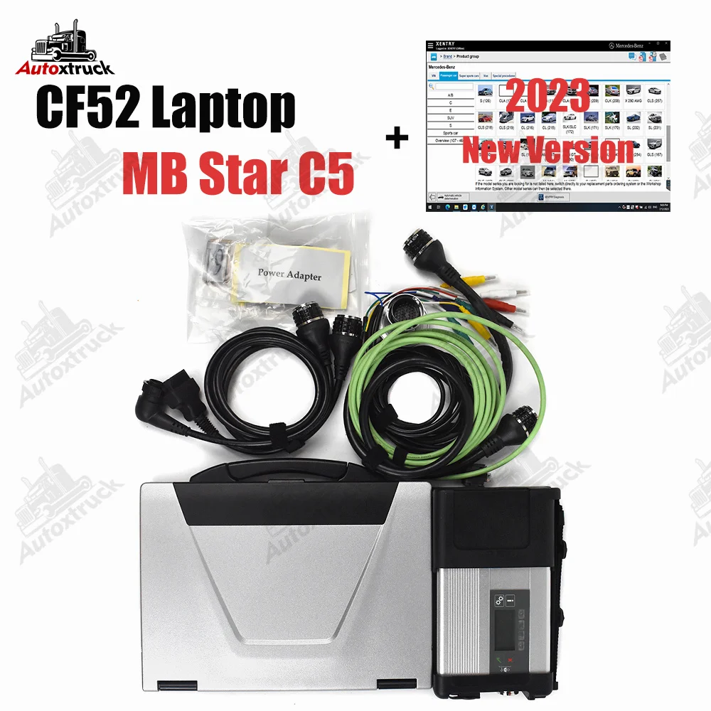 CF52 Laptop MB Star C5 Car Truck Diagnosis Multiplexer DOIP WIFI SD Connect C5 with Xentry DAS EPC Car Truck Diagnostic Tool