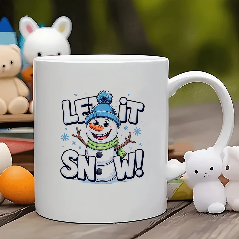 

11oz cartoon snowman mug + Christmas gift kids cup family office coffee mug set