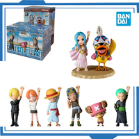 Bandai Original Anime One Piece WCF famous scene Vivi Luffy Zoro Usopp Sanji Karoo Nami Tony Chopper Action Figure Toy