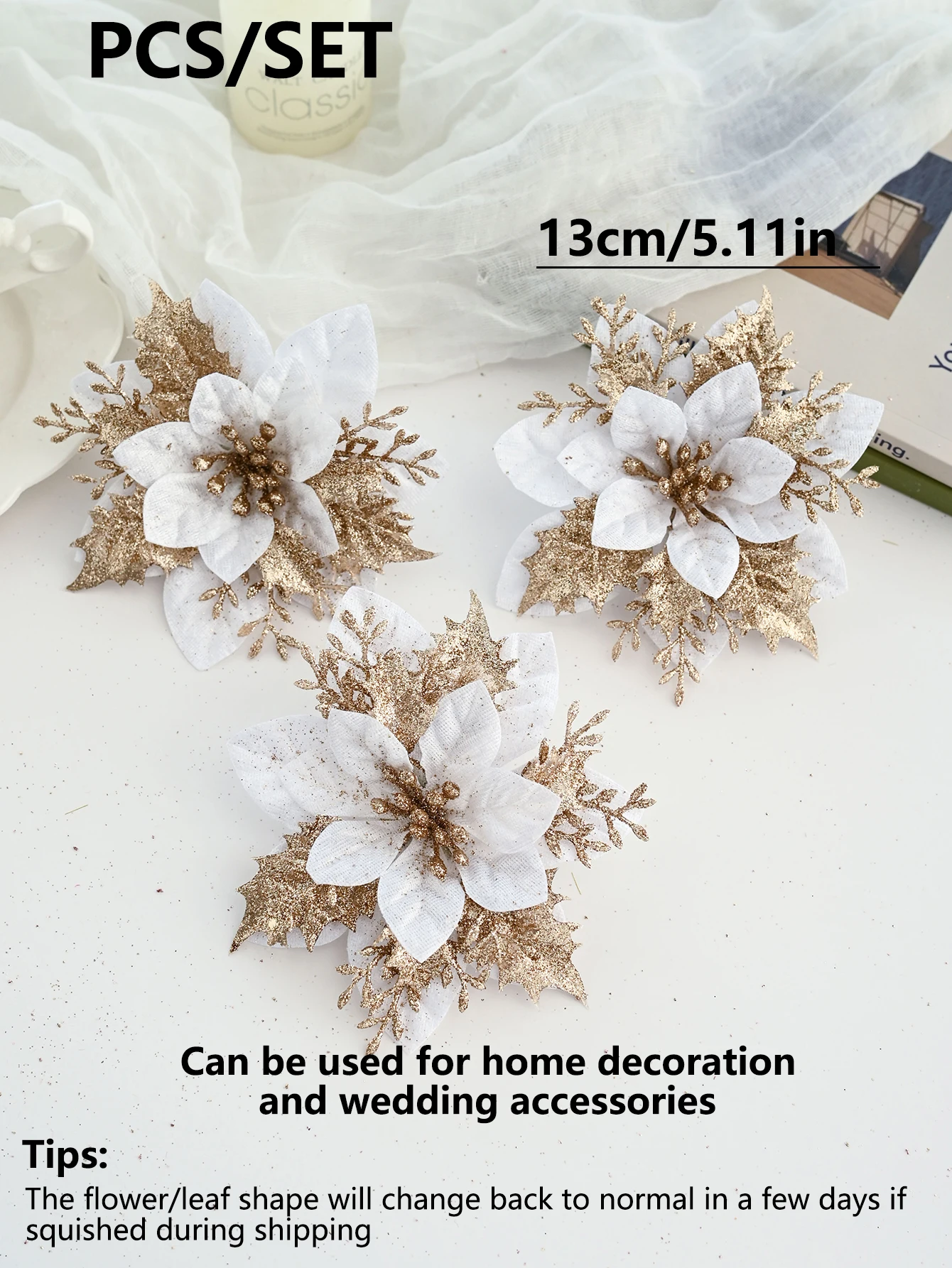 20/40 Stück Künstliche Blumen aus Samt für Hochzeit, Heimdekoration, Halloween, Weihnachtsbaum, zum Aufhängen, DIY-Süßigkeitenbox, Kunstseide, Scrapbook – Detail 10