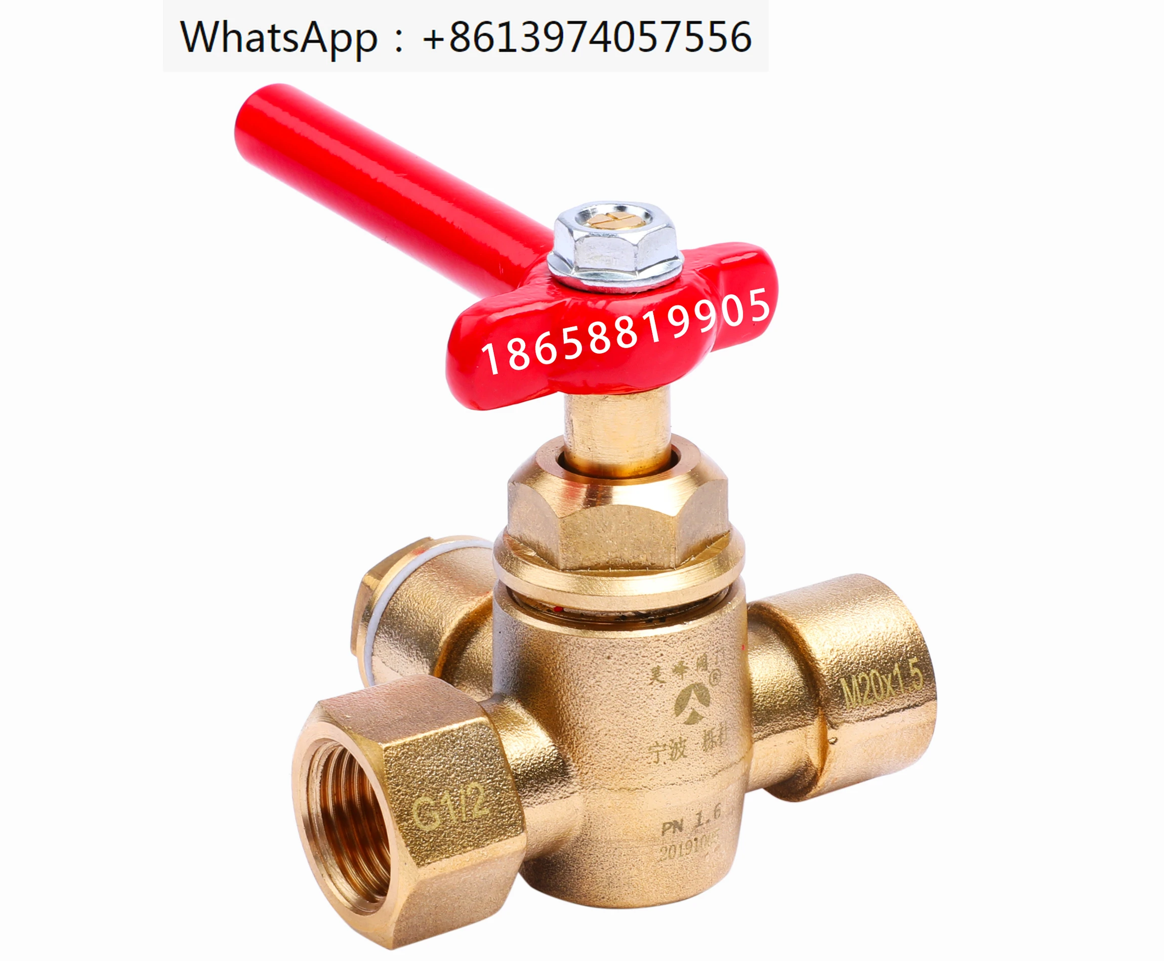 

Boiler pressure gauge three-way plug valve G1/2-M20 × 1.5 Pressure gauge tee