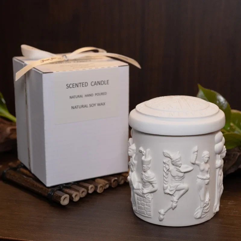 

Scented Candles Birthday Gift Candles Home Decoration White Relief Soy Wax Aromatherapy Candle Creative m
