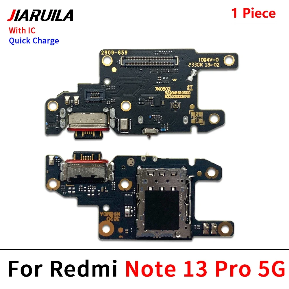 USB Port Charger Dock Plug Connector Charging Board FLex Cable Mic Microphone Board For Xiaomi Redmi Note 13 Pro 4G 5G Plus