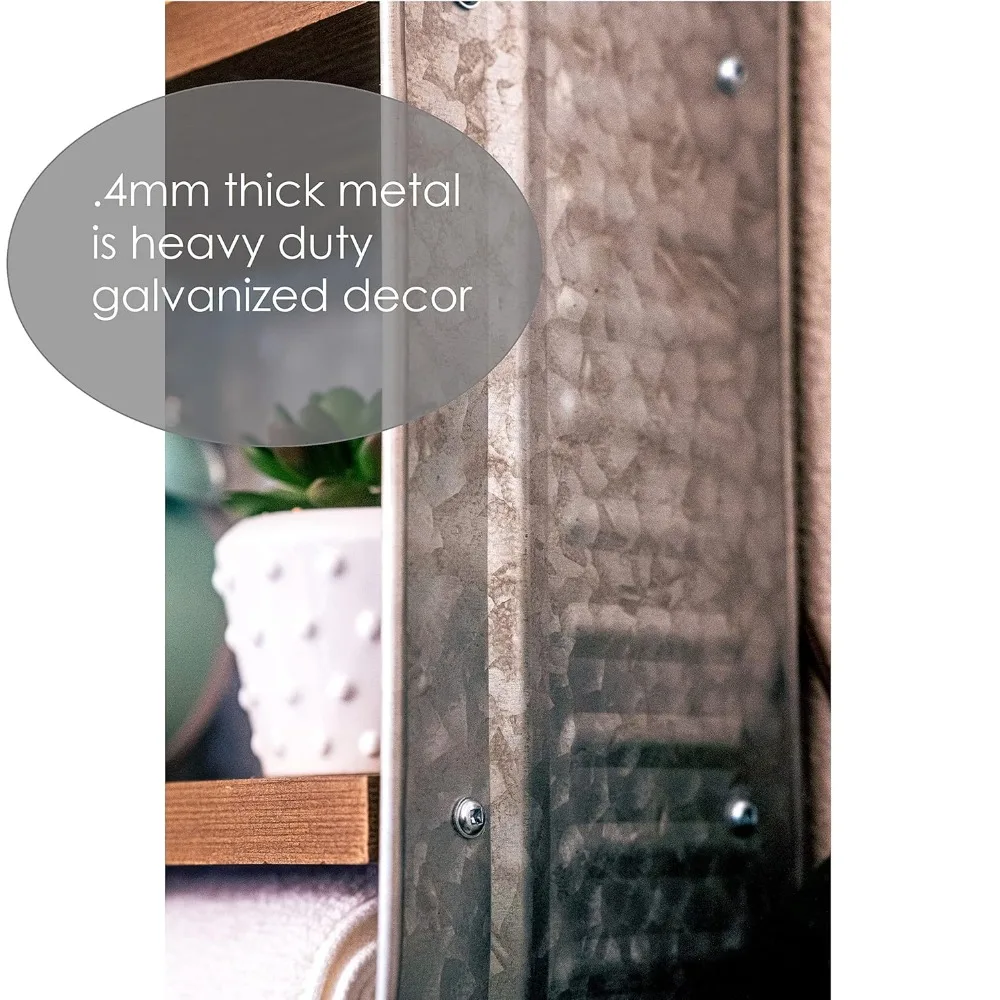 Bak Cuci dengan Rak, Rak Kamar Mandi Pedesaan Rumah Pertanian |   Bak Kamar Mandi Handuk, Bak Cuci Logam Cubby, Dinding Rak Galvanis