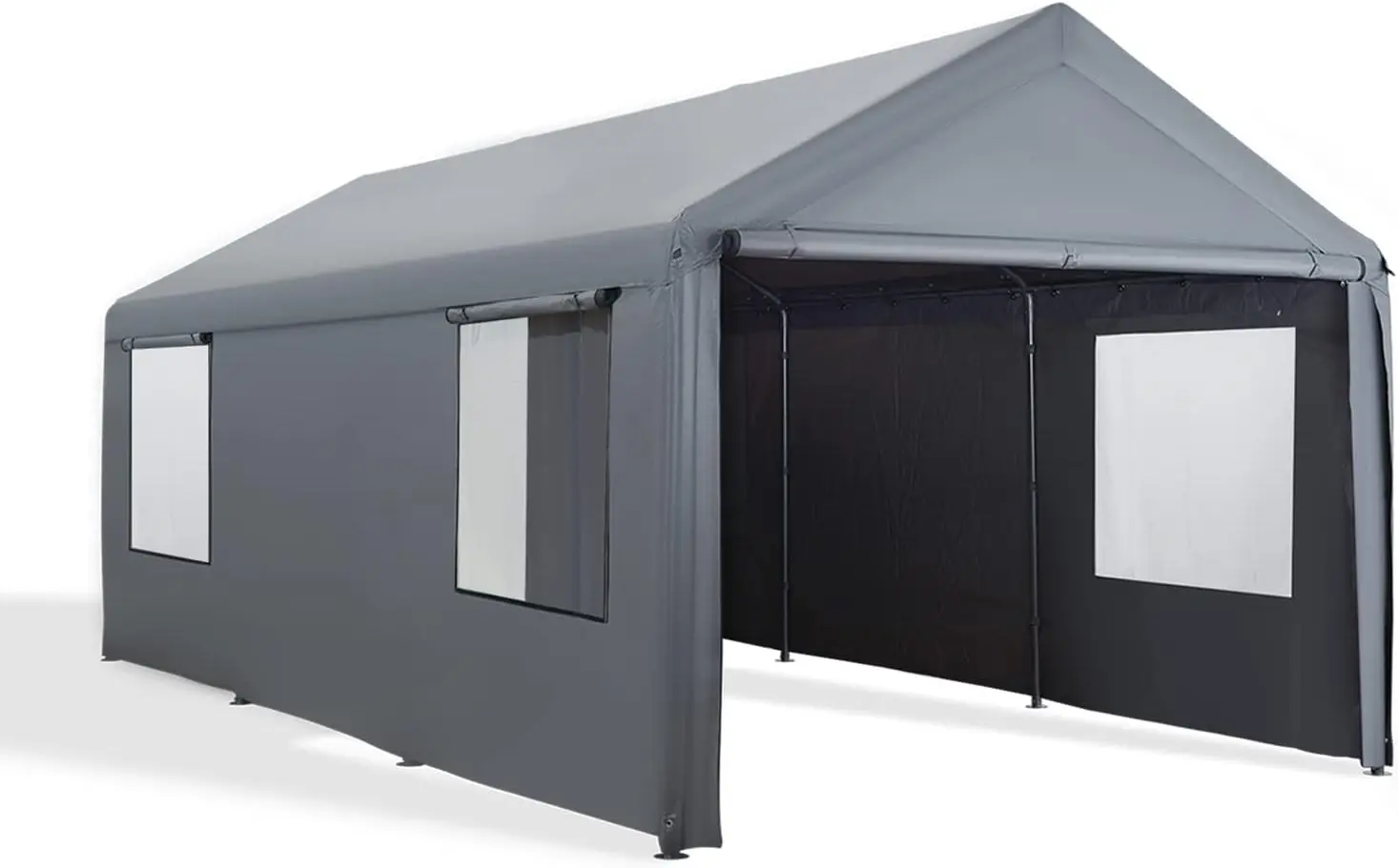 

Gardesol Carport, 10'x 20' Heavy Duty Carport with Roll-up Ventilated Windows, Reinforced Portable Garage with Removable Sidewal