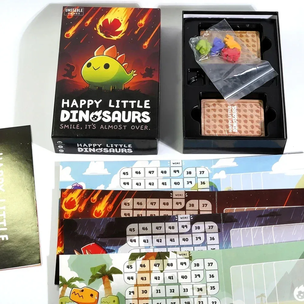 Happy Little Dinosaurs Engels Eenhoorn Schaak- en Kaartstrategie Gevaren Bordspel Kaarten