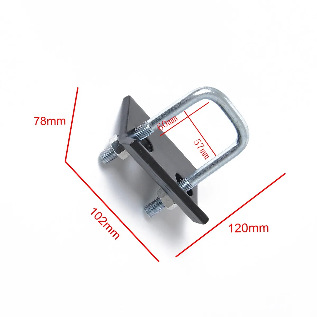 Utility Trailer Stabilizer U Shape Insert Black Silver Hitch Tightener Prevent Rattle Wobble Rocking Locking Device for Suv Van