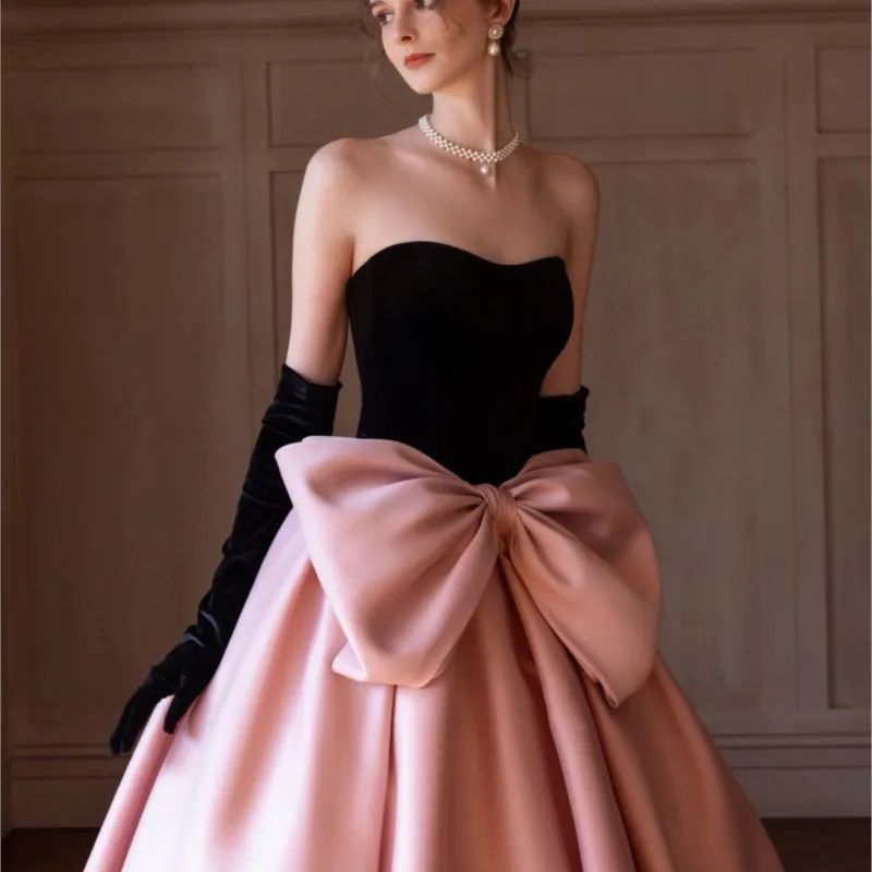 

Light luxury niche sense pink banquet toasting dress graduation ceremony