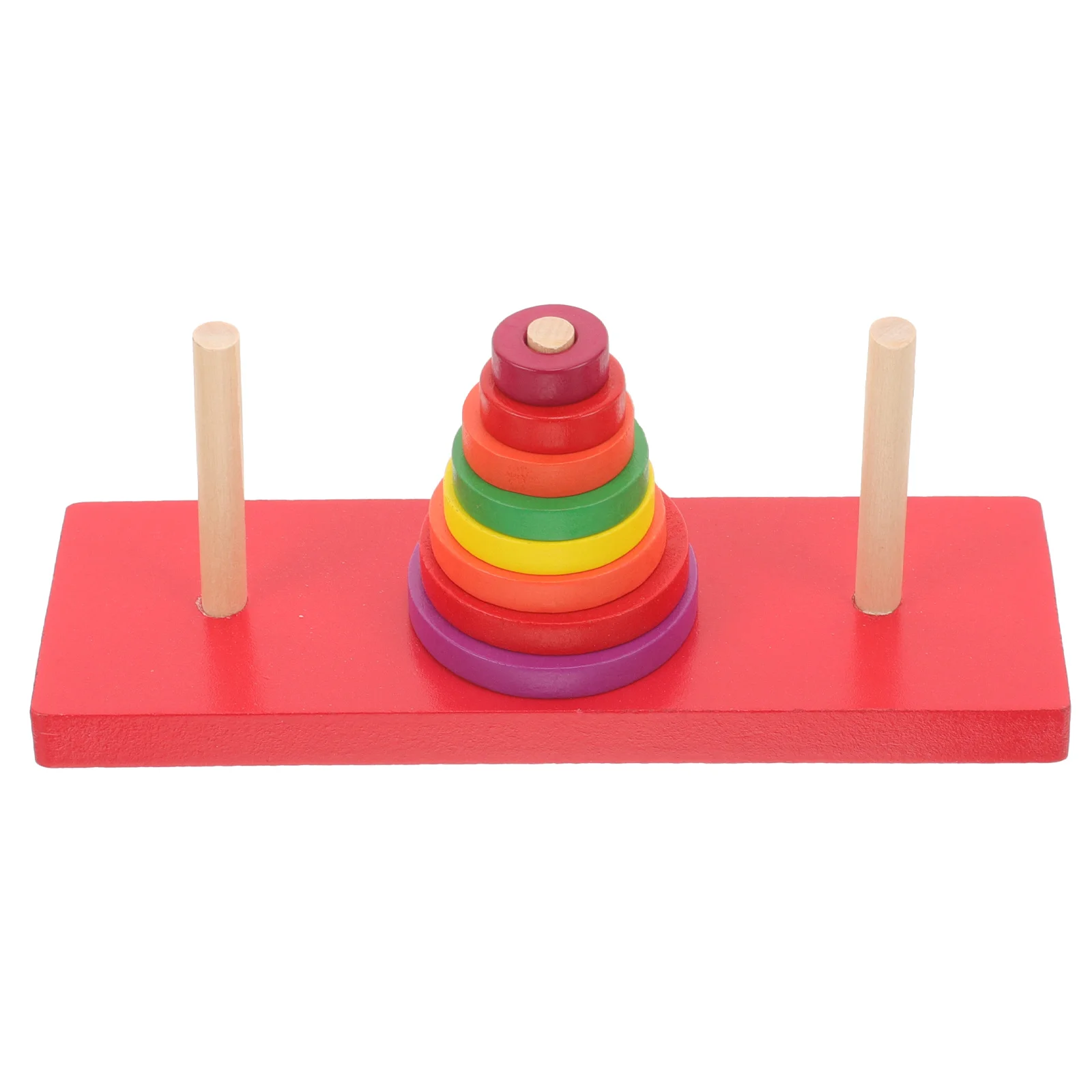 1 Juego de rompecabezas de apilamiento de torre de anillo de madera colorido educativo para niños coordinación mano-ojo habilidades lógicas juego mental Montessori