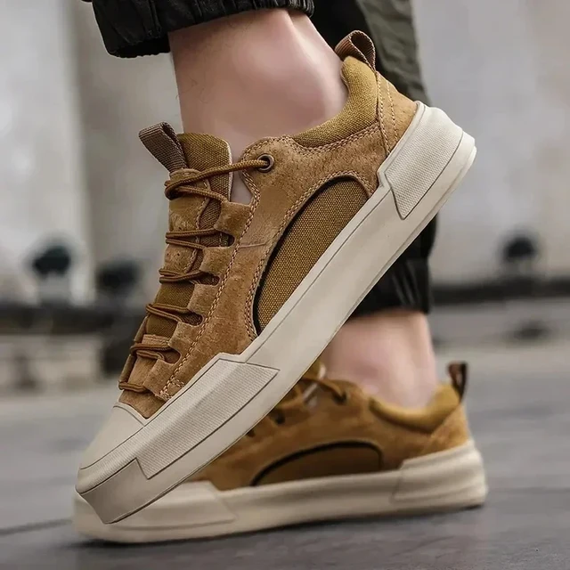 Trendy Casual Leren Herenschoenen 2023 Nieuwe Schoenen Voor Heren Hoge Zwarte Casual Heren Sneakers Plateauzolen 2023 Nieuwe Tenis Masculino AliExpress