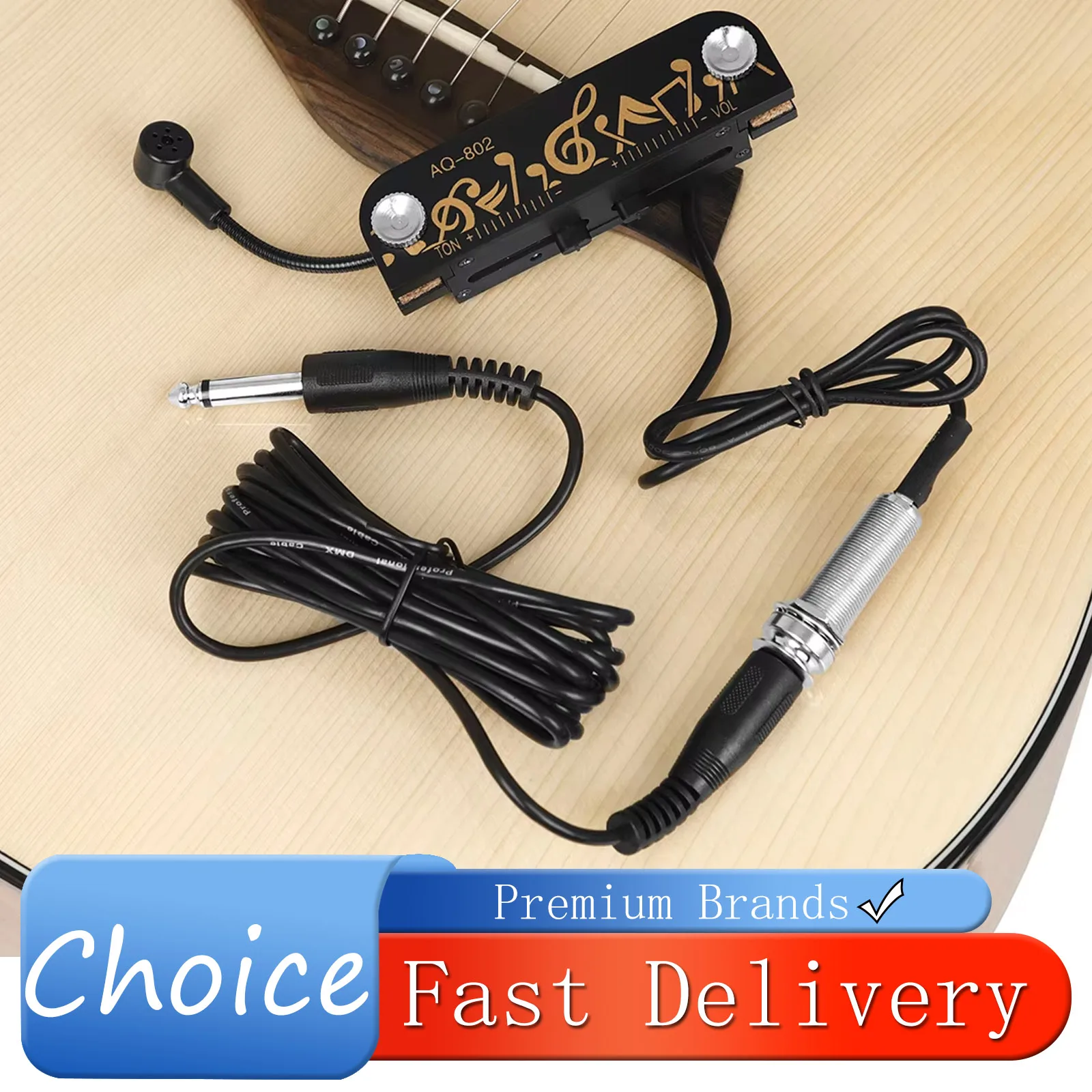 Acoustic Guitar HQ Soundhole Pickups Integrated Active Pickup Visible High and Low Voltage Adjustment Acoustic Guitar Accessory