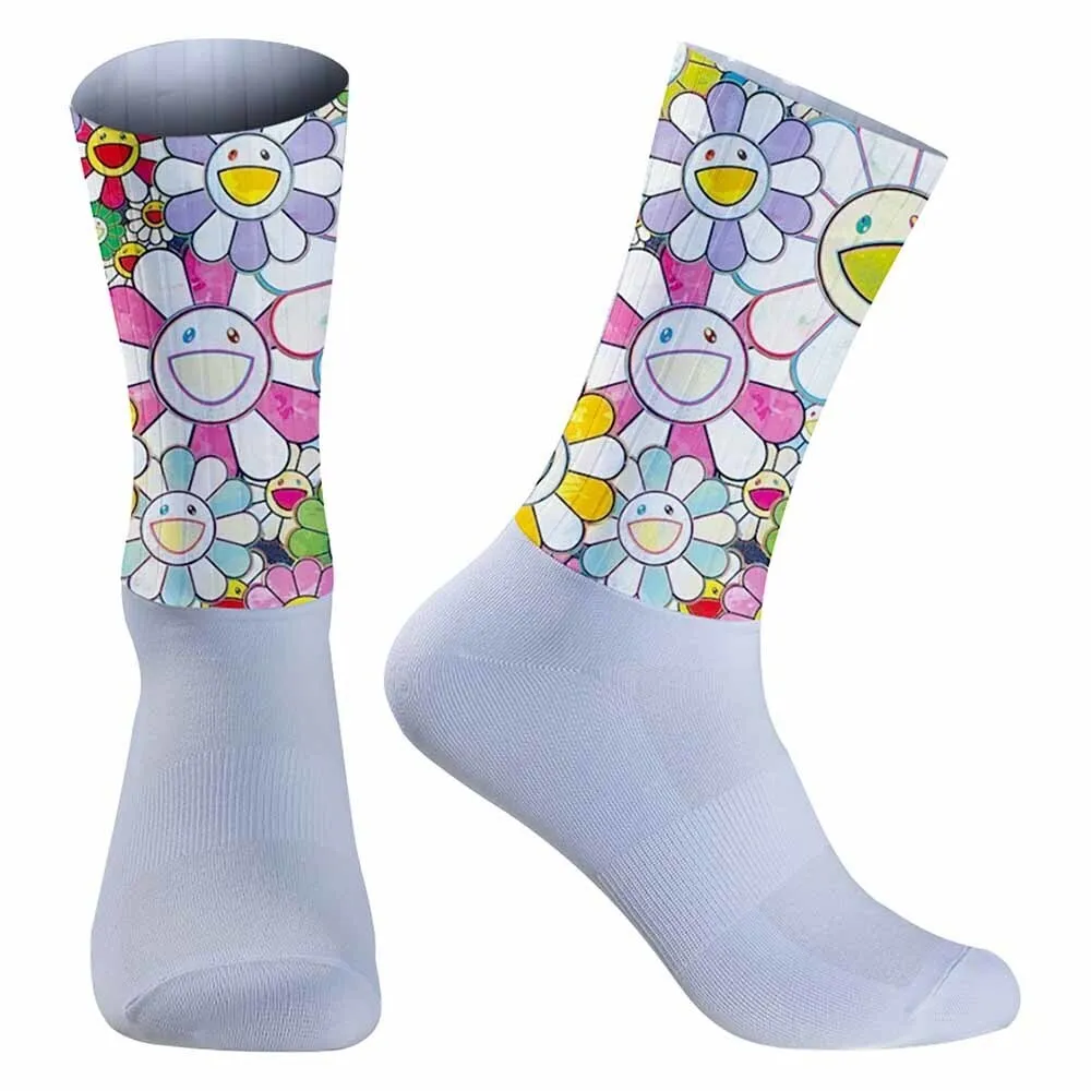 질감 크리 에이 티브 태극권 패턴 남성용 스포츠 사이클링 양말, 남여 공용, 내구성, 땀 흡수성, 통기성, 자전거 선물