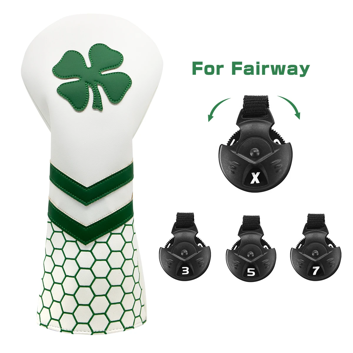 Lucky Clover Golf Wood Club Headcover Club Head Cover Protective - 4 Selections - Golf Driver Headcover/ Fairway Woods Cover/ Hy