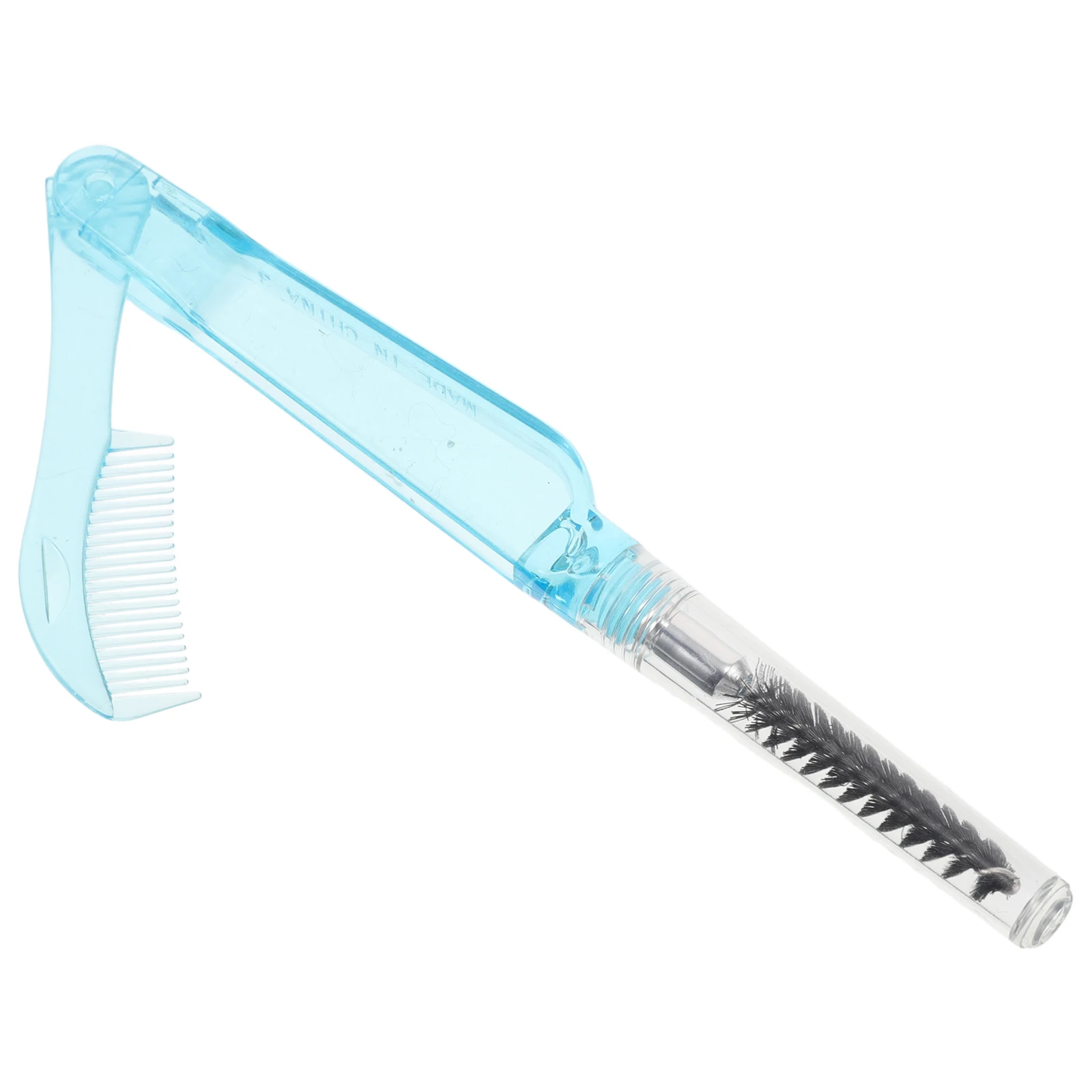 

Double Ended Folding Eyelash Comb Blue Portable Compact Tool Spiral Brow Brush Eyebrow Separator Splitter lash mascara