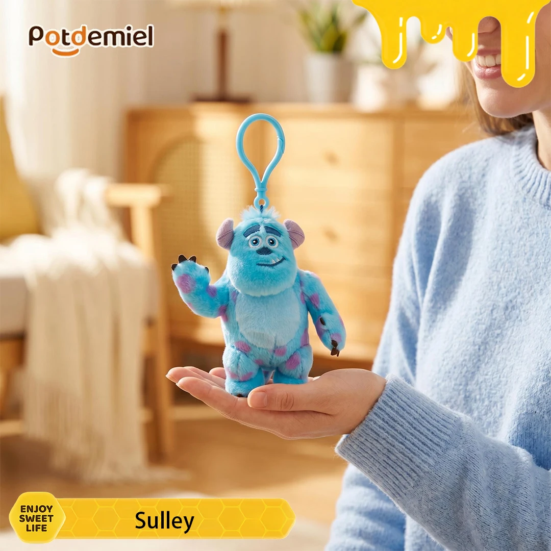Potdemiel Disney Monsters Inc Sulley Plush Key Holder Monster Plush Doll Backpack Accessory Holiday Gift Bag Ornament Pendant - view 3