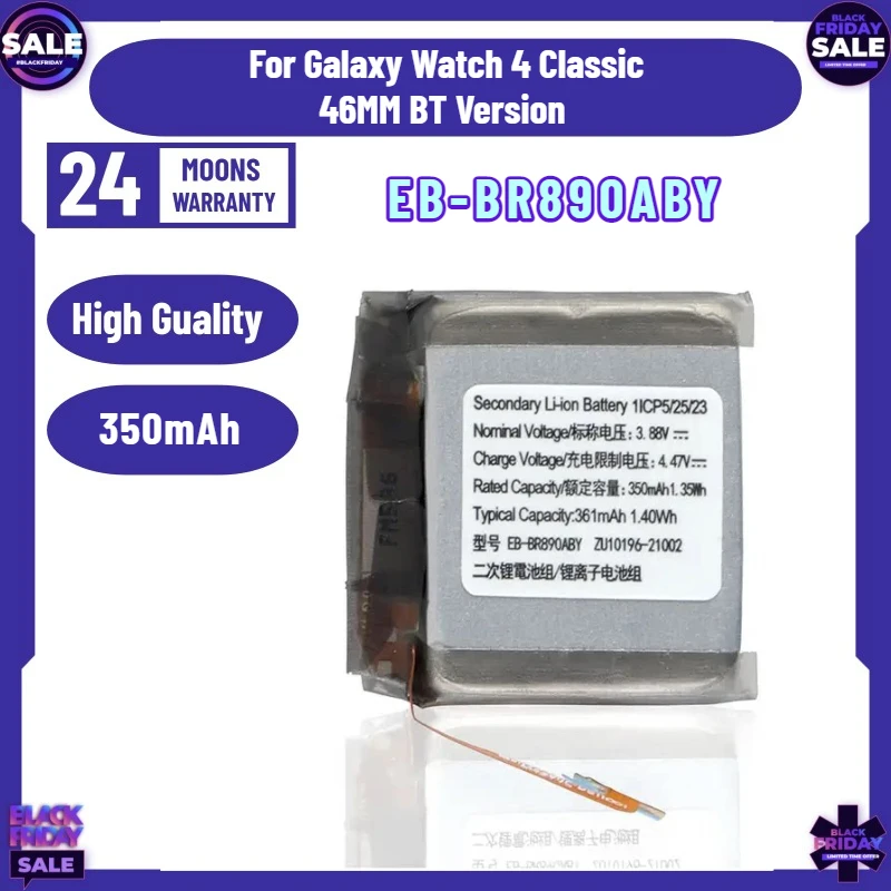 New 350mAh EB-BR890ABY Battery for Galaxy Watch 4 Classic 46MM BT Version R890 SM-R890 R895 R895U Watch Battery